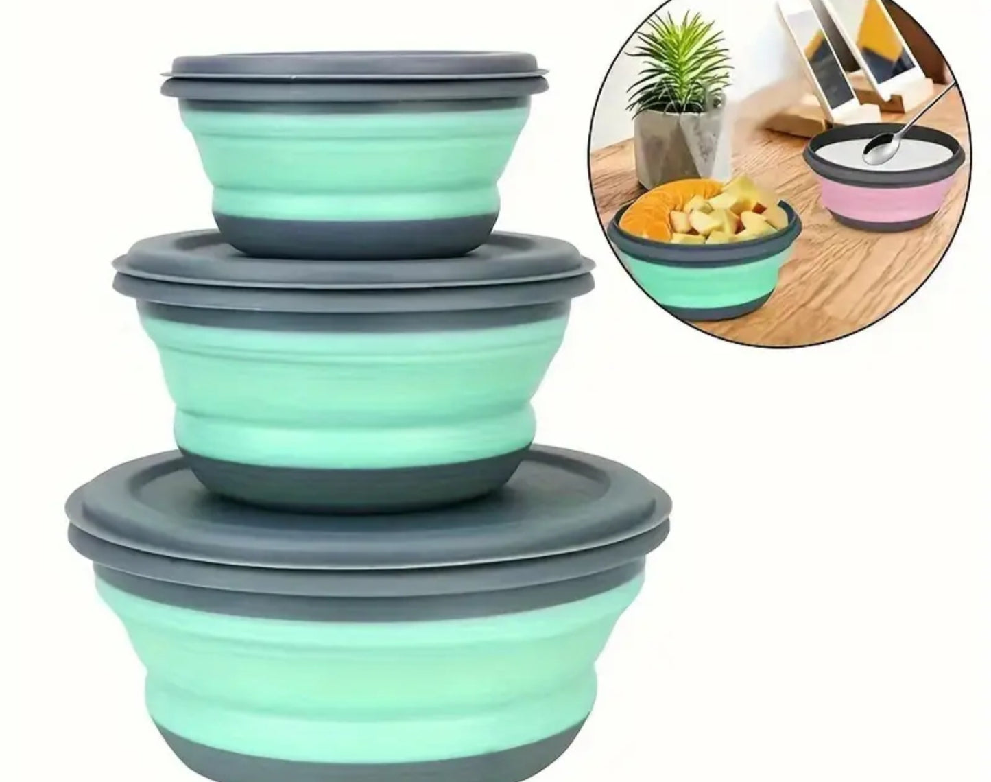 Collapsible Travel Food Bowls