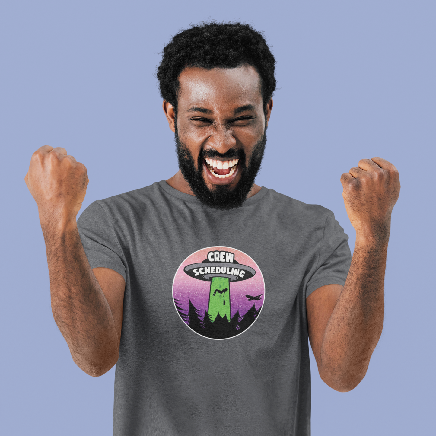 Beamed Up Crew Scheduling Mens Cotton Shirt