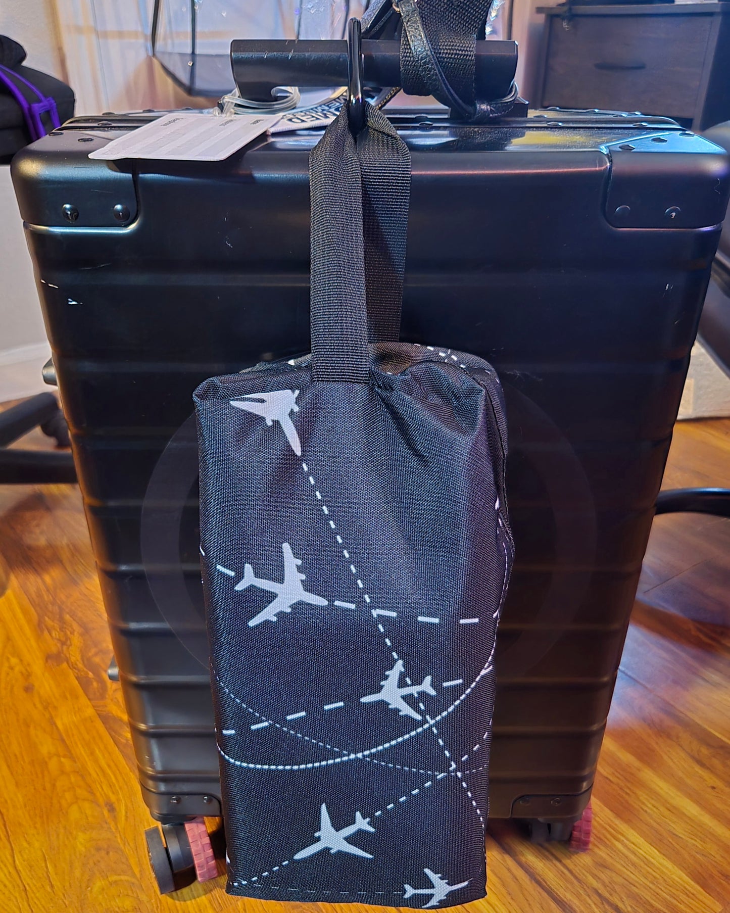 Large 6-PK Can Water Bag (Black/Airplanes)