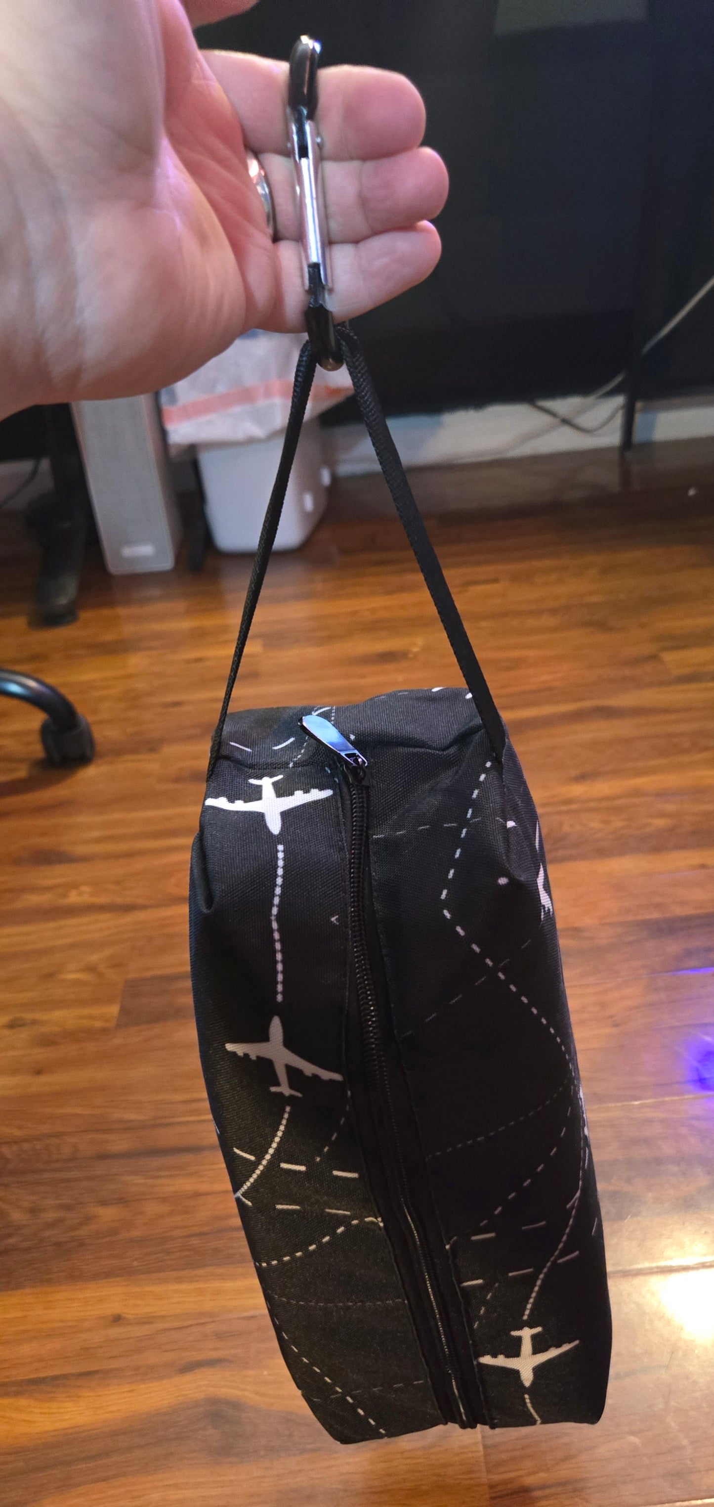 Large 6-PK Can Water Bag (Black/Airplanes)