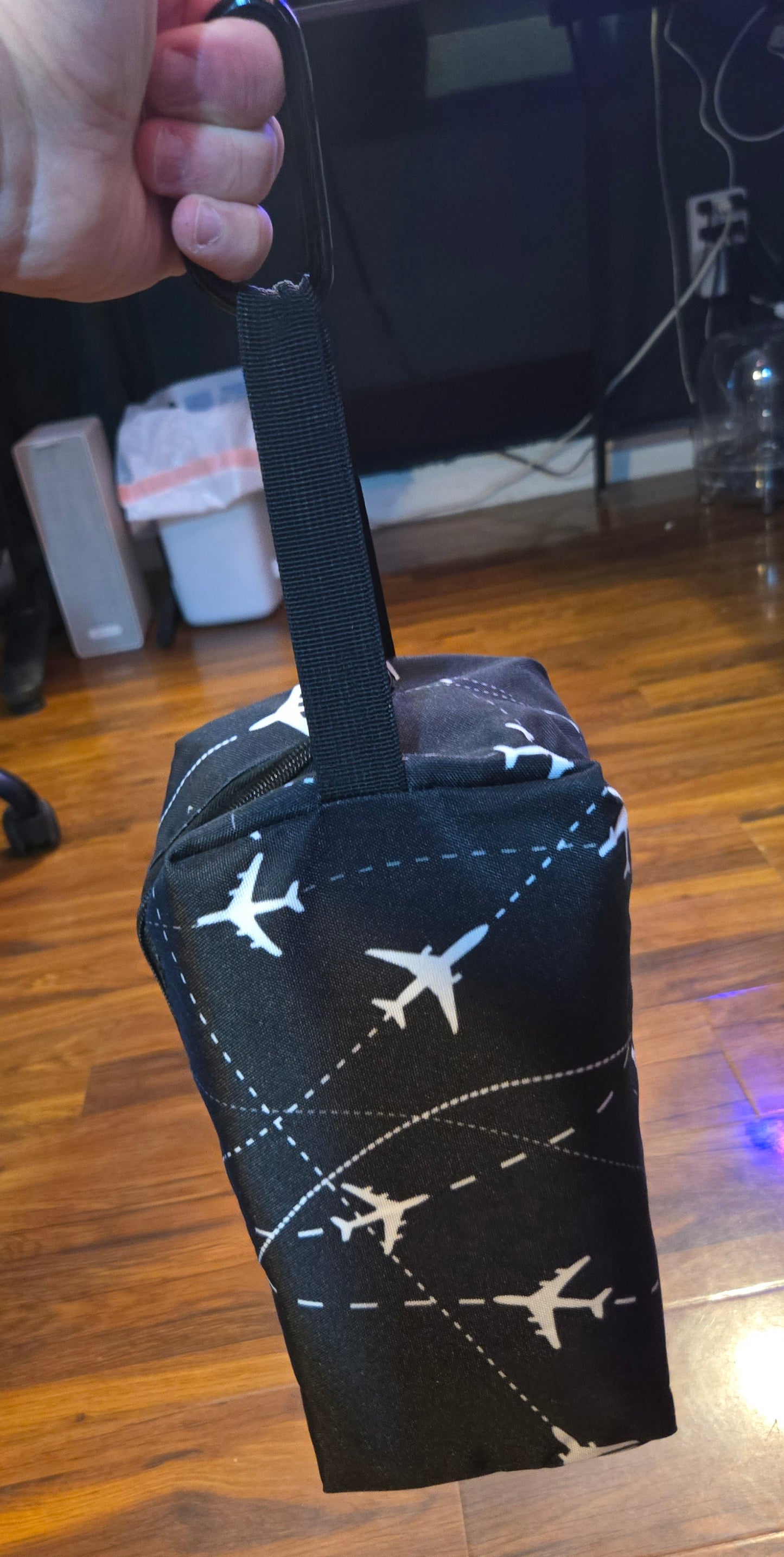 Large 6-PK Can Water Bag (Black/Airplanes)