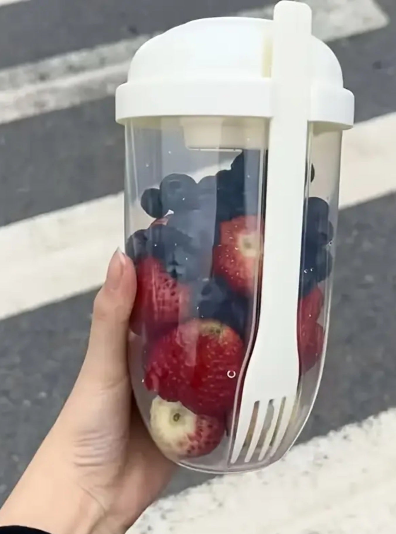 Travel Salad Cup w/ dressing cup and fork