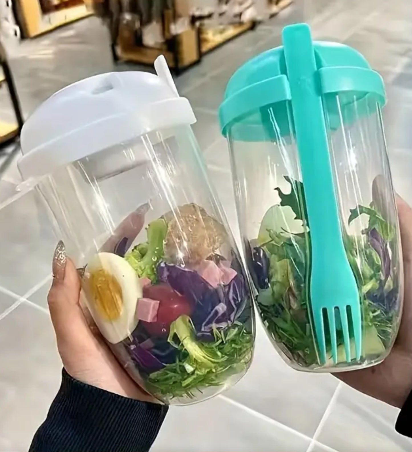 Travel Salad Cup w/ dressing cup and fork