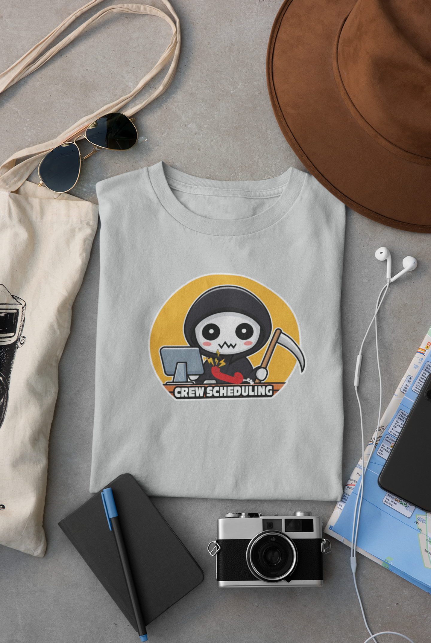 Grim Reaper Crew Scheduling Womens Shirt