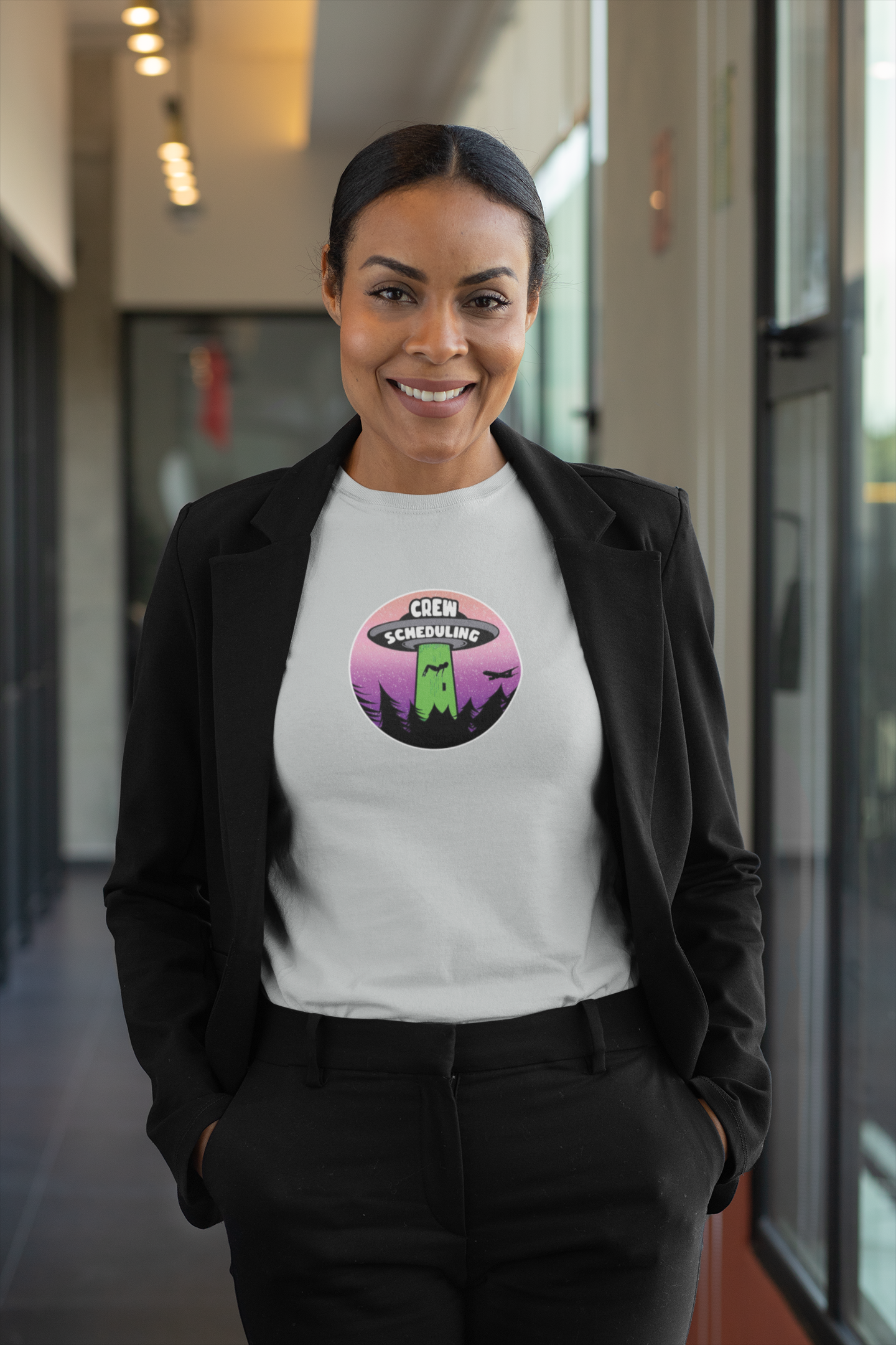 Beamed Up Crew Scheduling Womens Shirt