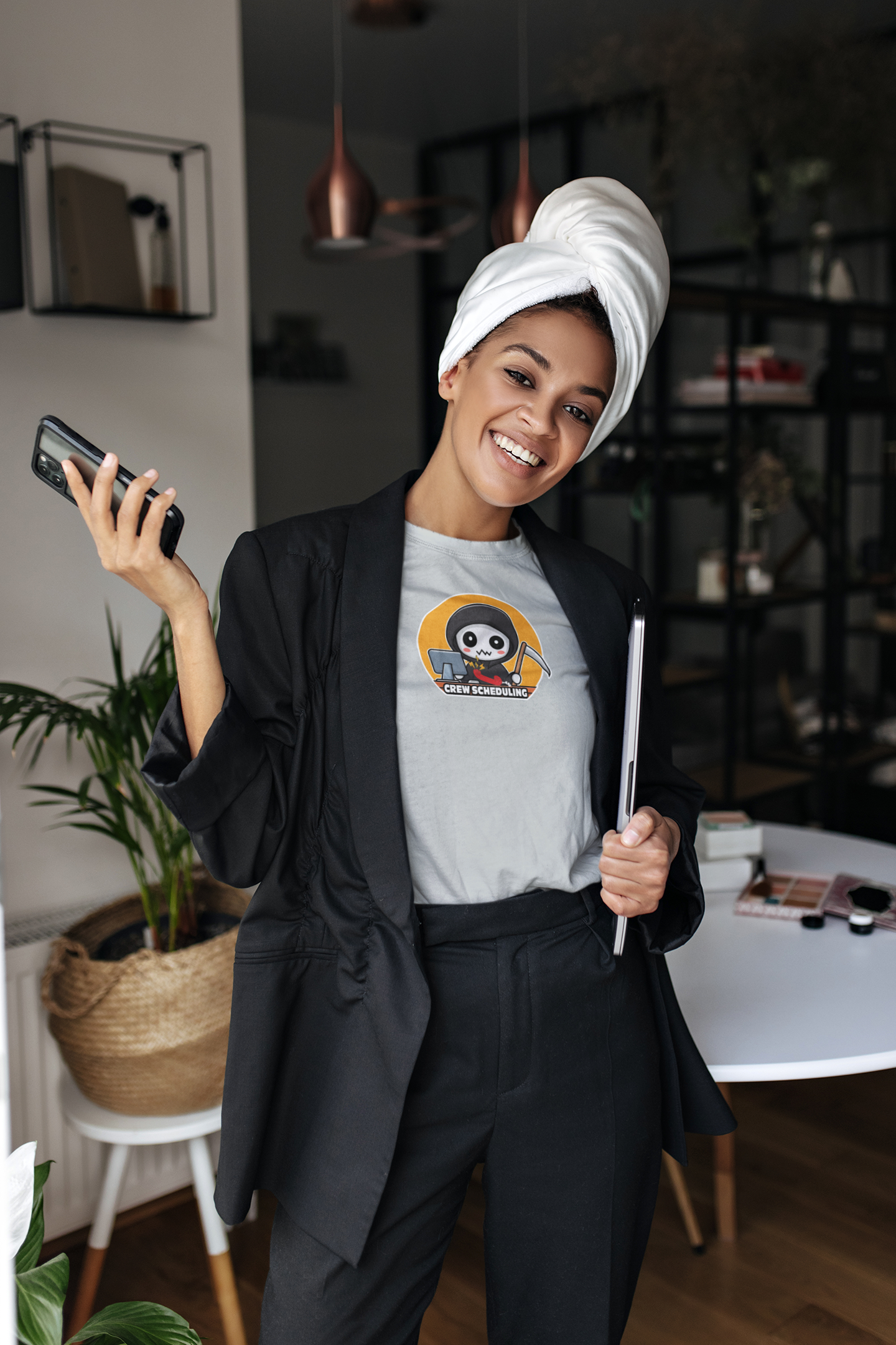 Grim Reaper Crew Scheduling Womens Shirt
