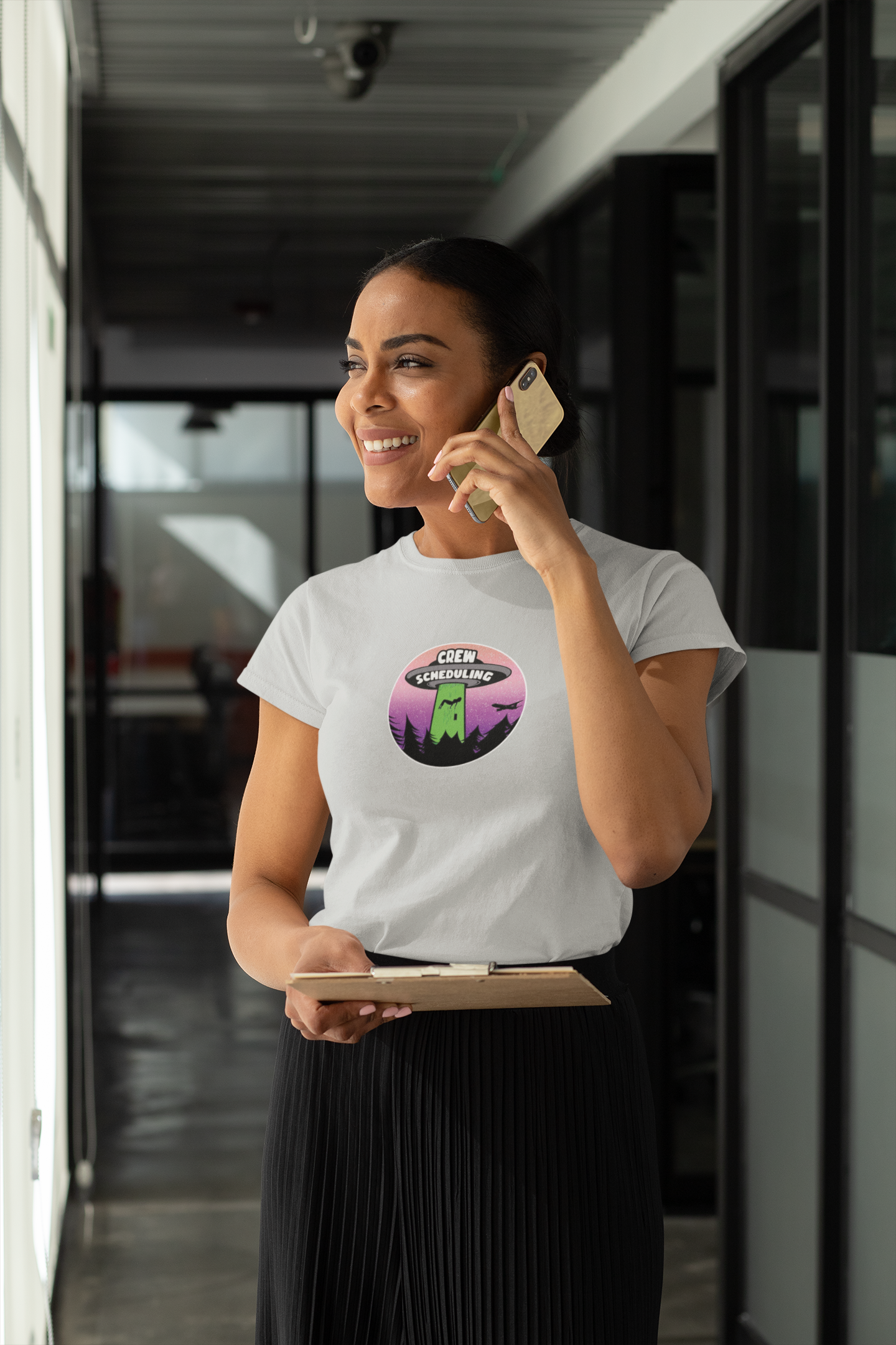 Beamed Up Crew Scheduling Womens Shirt